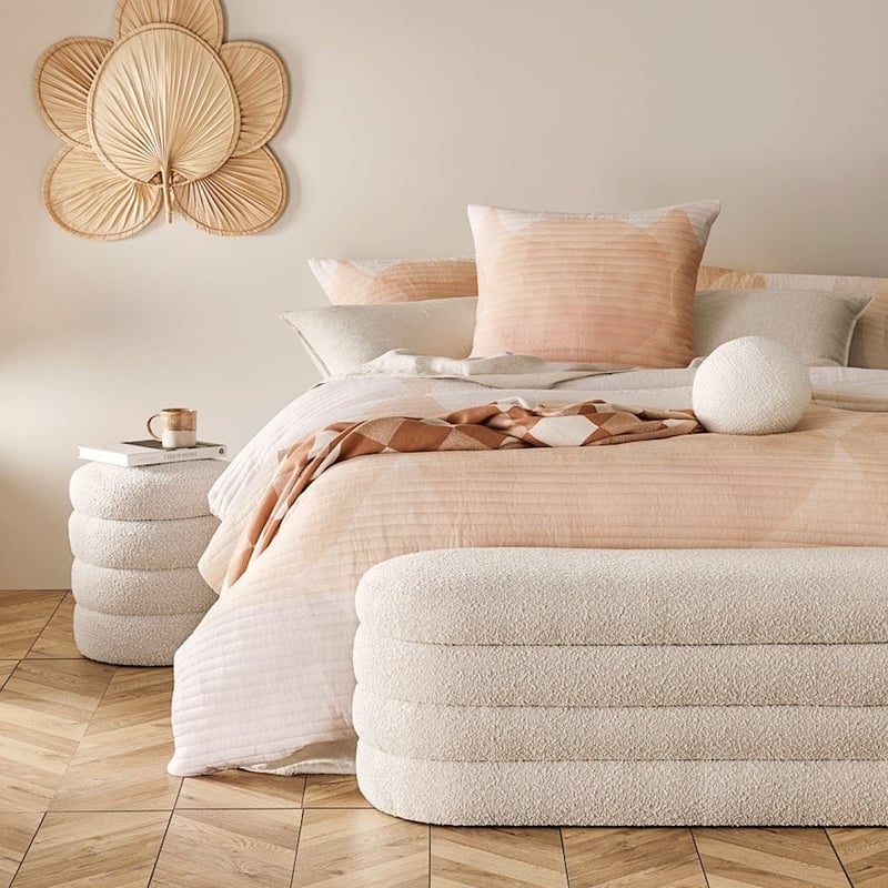 Memphis Cream Boucle Ribbed Blanket Box