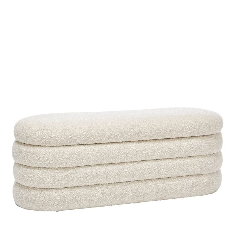 Memphis Cream Boucle Ribbed Blanket Box