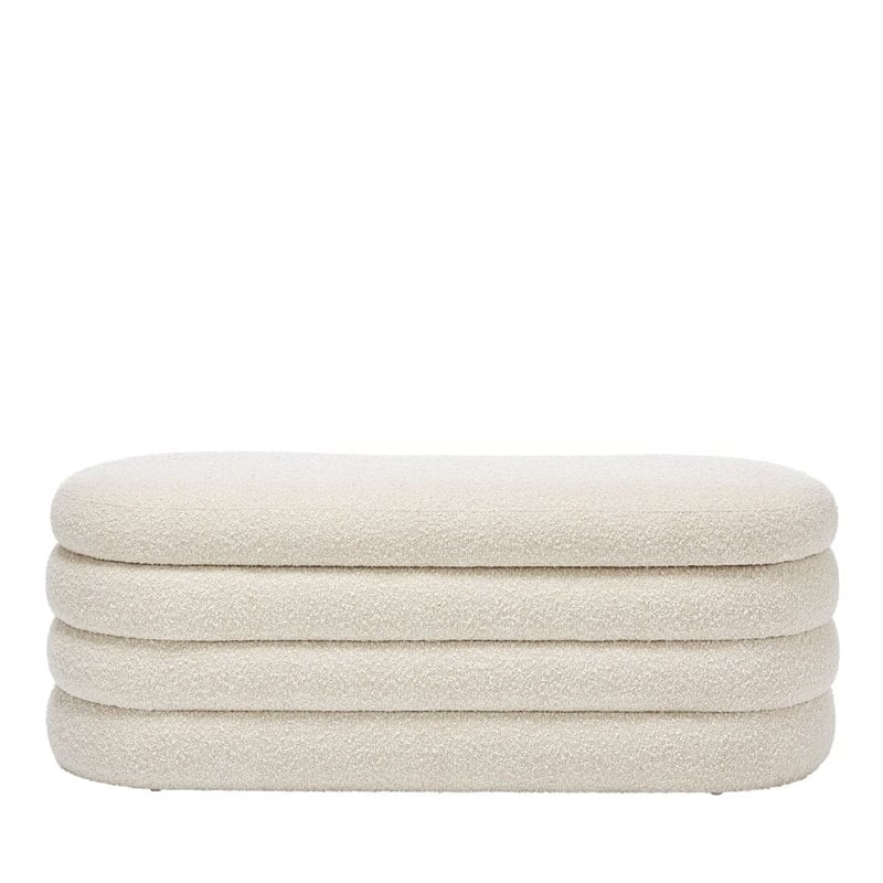 Memphis Cream Boucle Ribbed Blanket Box