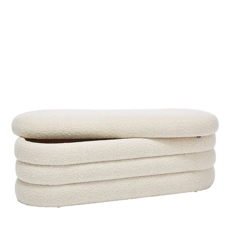 Memphis Cream Boucle Ribbed Blanket Box