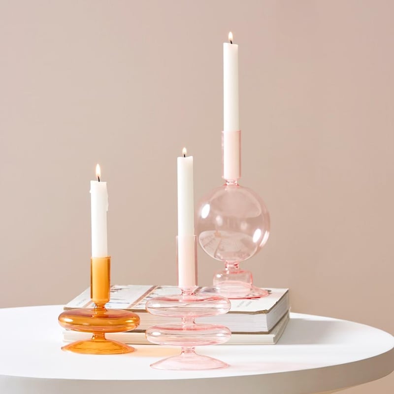Merri Pink Short Layered Candle Holder