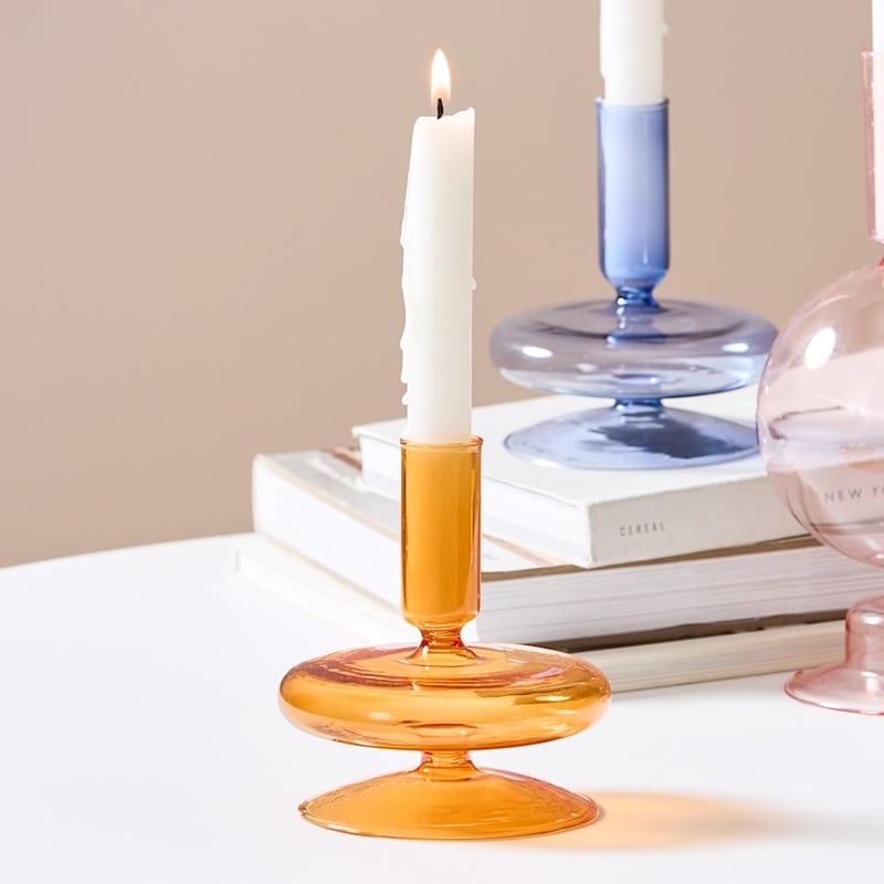 Merri Orange Short Candle Holder