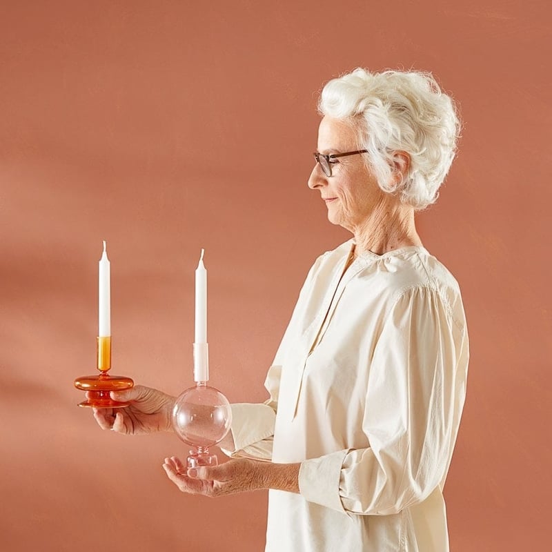 Merri Orange Short Candle Holder