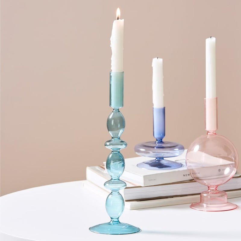 Merri Steel Blue Large Candle Holder