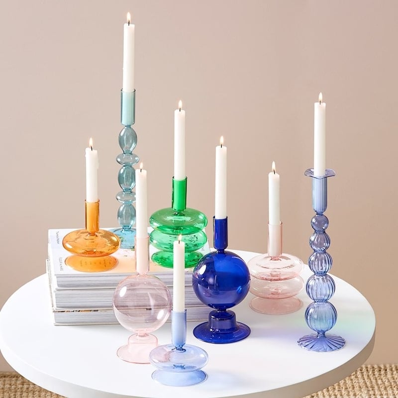 Merri Steel Blue Large Candle Holder
