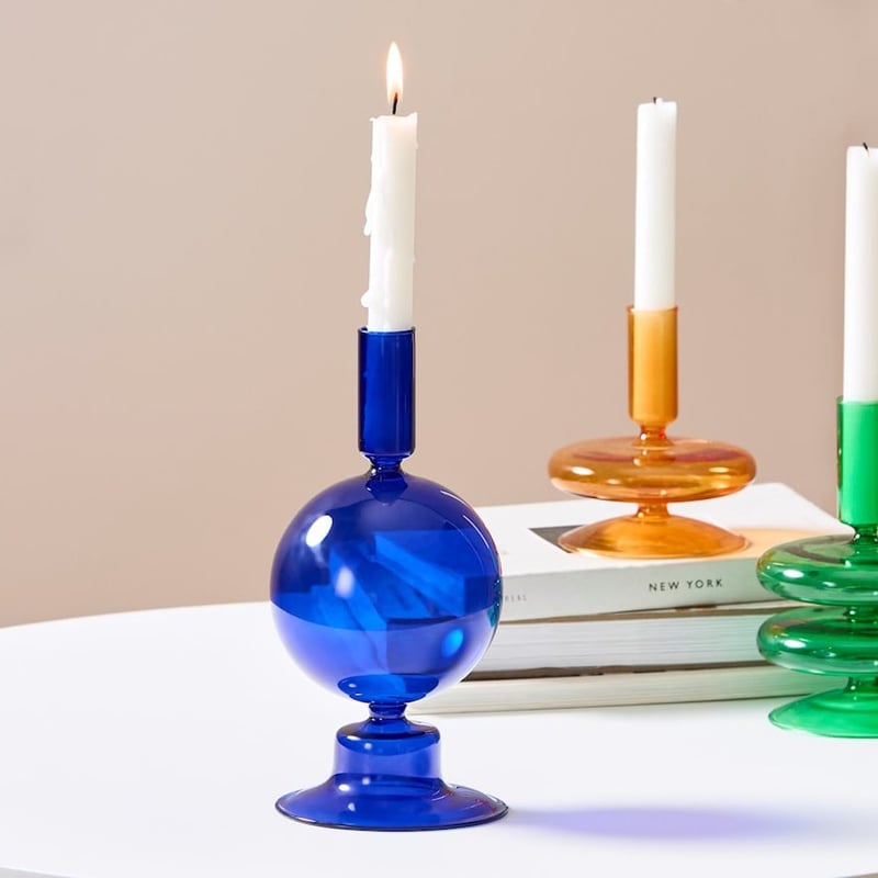 Merri Cobalt Blue Round Candle Holder