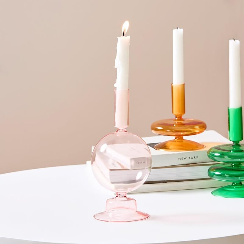Merri Pink Round Candle Holder