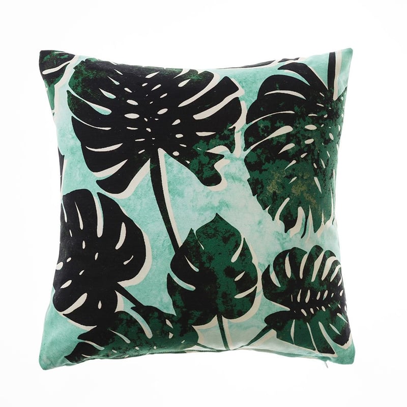 Monsteria Green Square Cushion