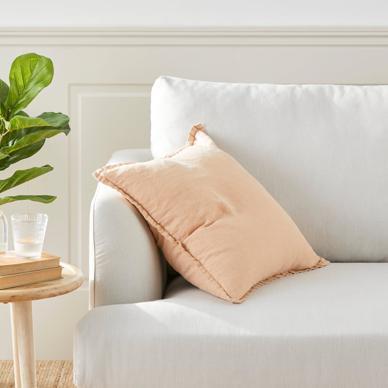 Belgian Egg Shell Vintage Washed Linen Cushion