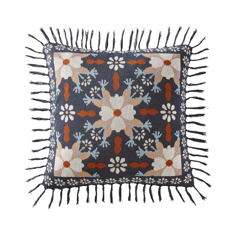 Welcome Home Blue Knitted Cushion 