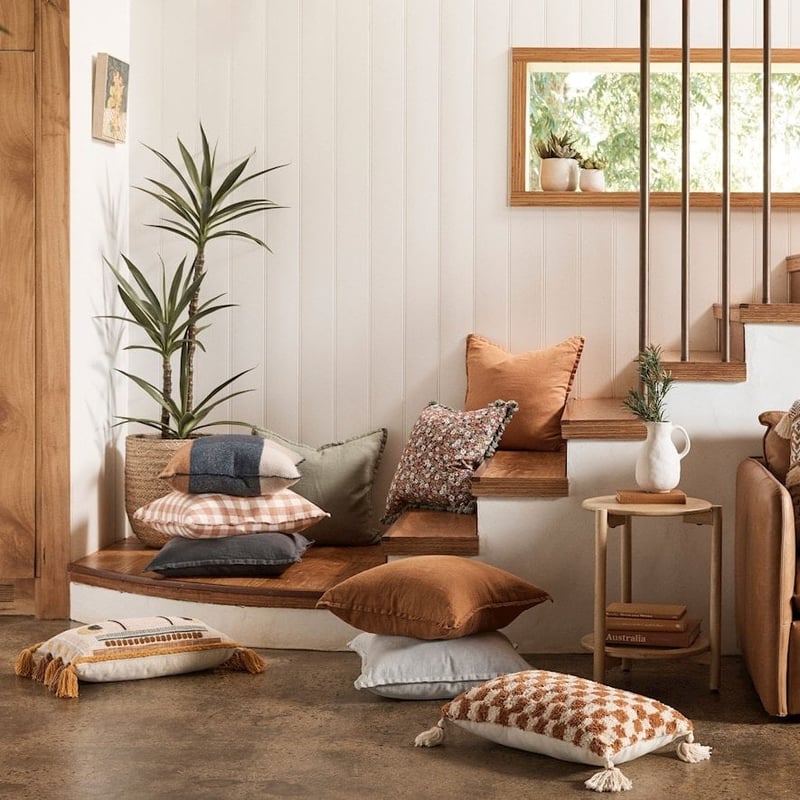 Checkerboard Desert Sand Tufted Cushion