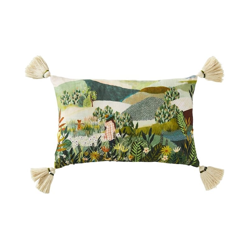 Wandering Fields Green Cushion