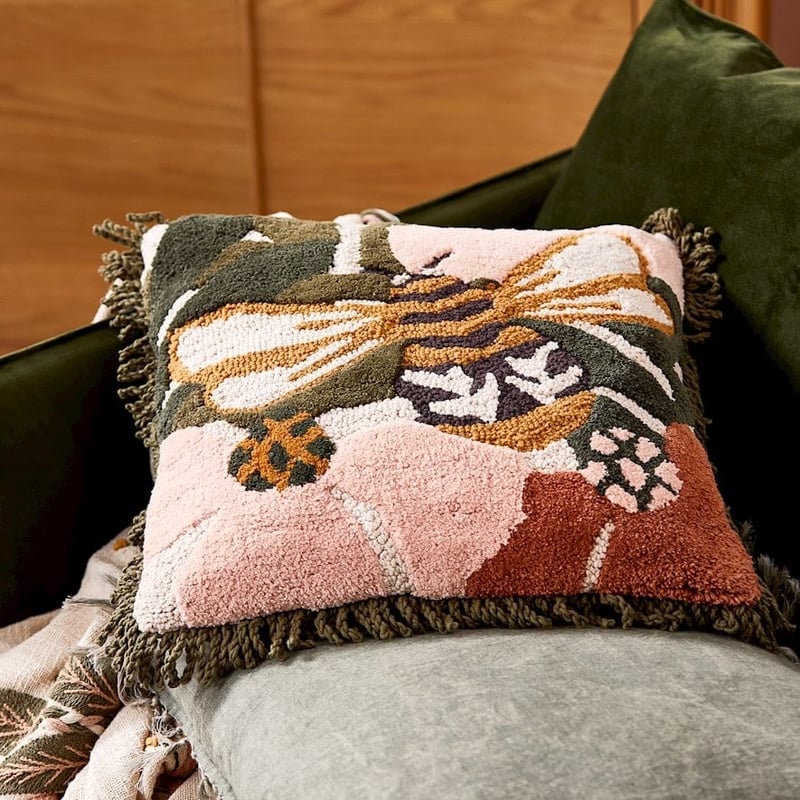 Bee Green Tufted Cushion 