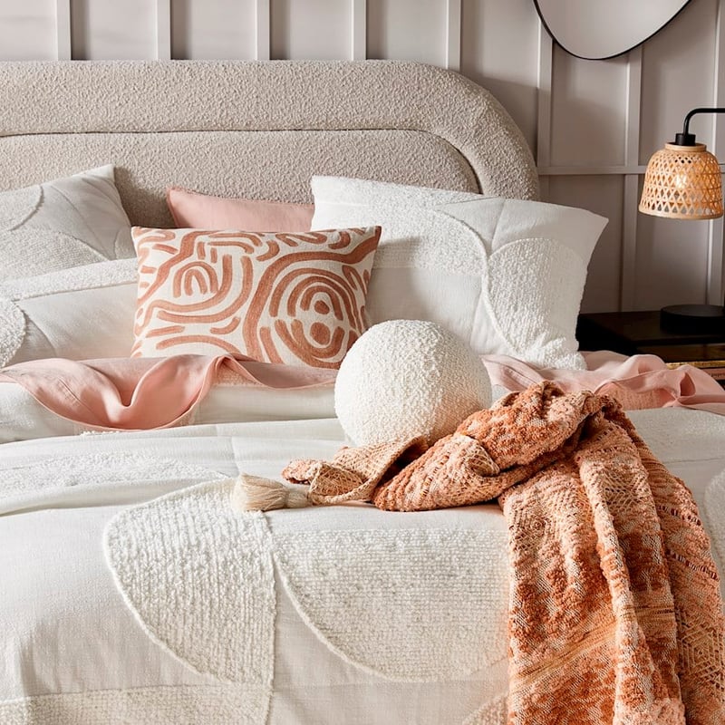 Boucle White Ball Cushion
