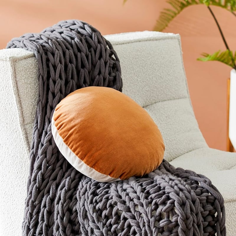 Bombay Deep Tobacco Round Velvet Cushion