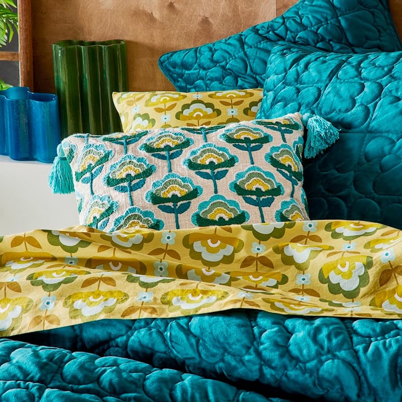 Retro Green Stems Cushion