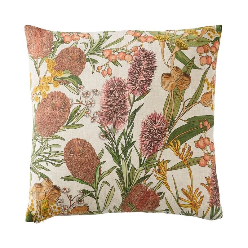 Lilly Pilly Native Pink Linen Cushion