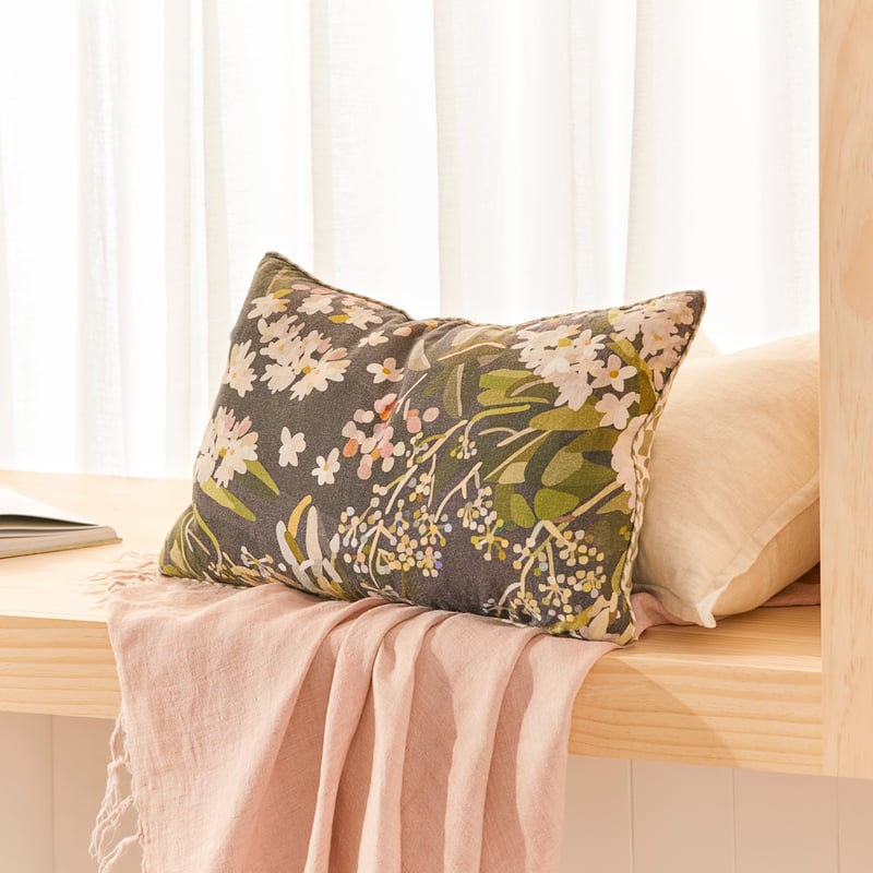 Kimmy Hogan Gathered Linen Cushion