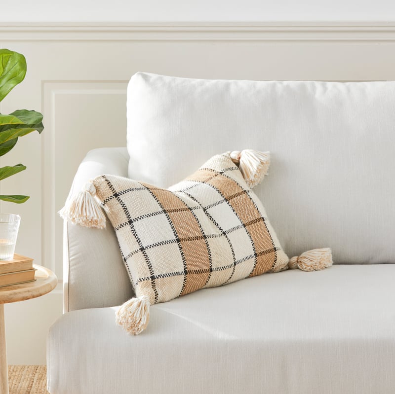 Coogee Brown Check Cushion