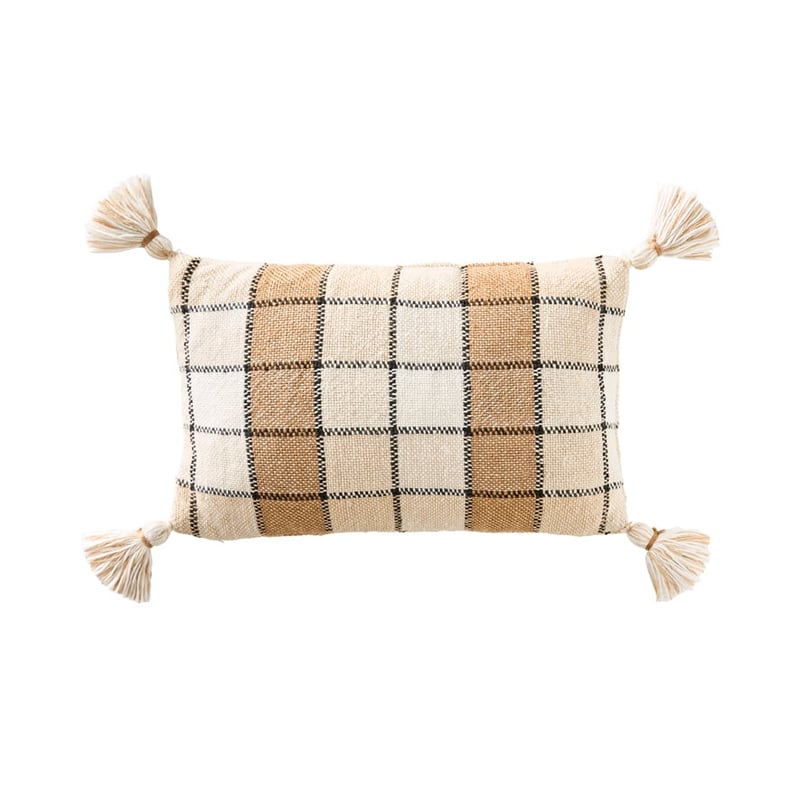 Coogee Brown Check Cushion