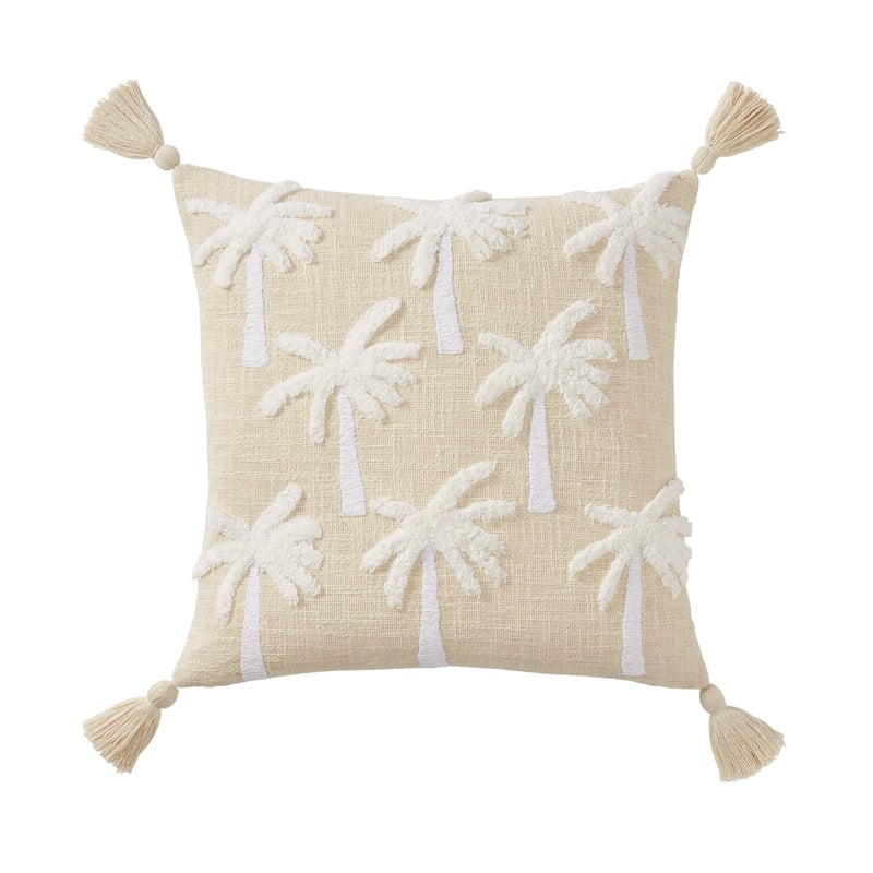 Palm Tufted White Cushion