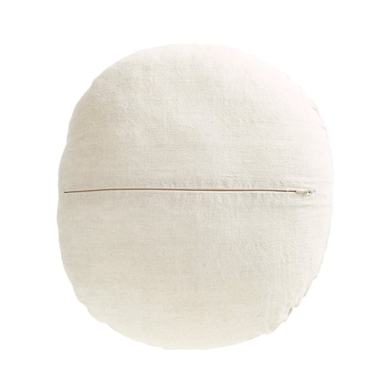 Iris Natural Round Linen Cotton Cushion
