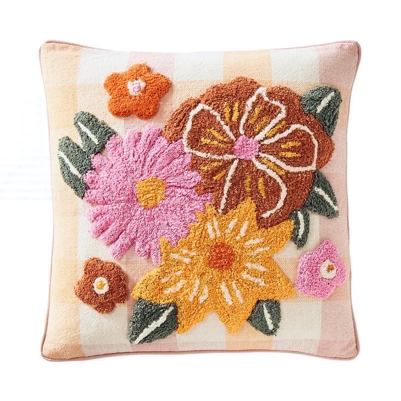 Peggy Floral Pink Tufted Cushion