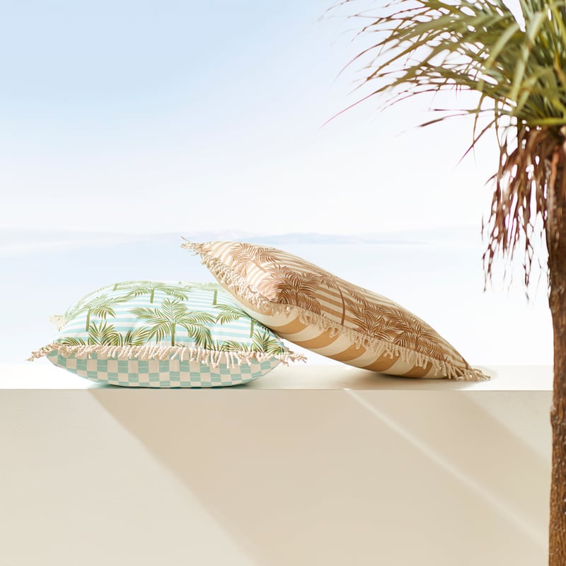 Outdoor Tan Palm Cushion 