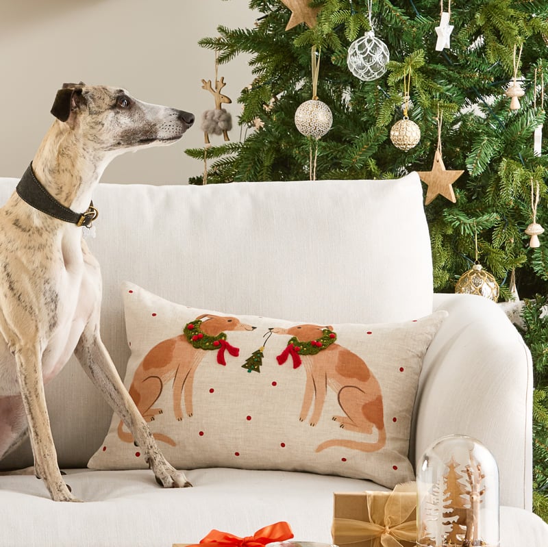Festive Whippet Cushion