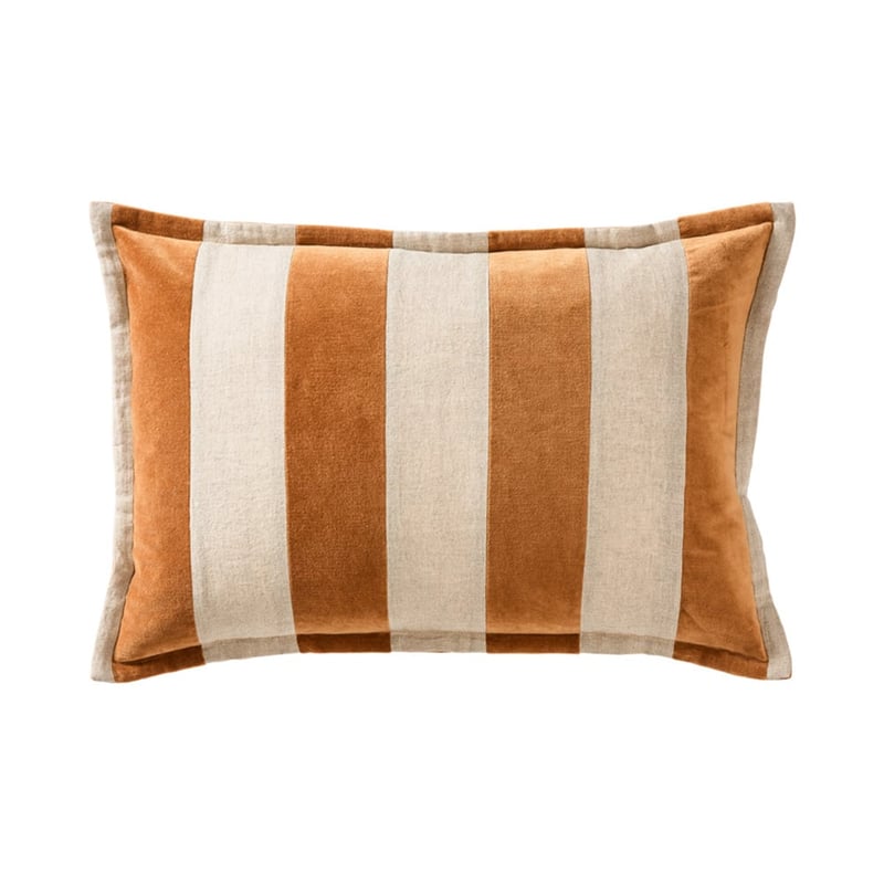 Bombay Deep Tobacco Stripe Velvet Cushion