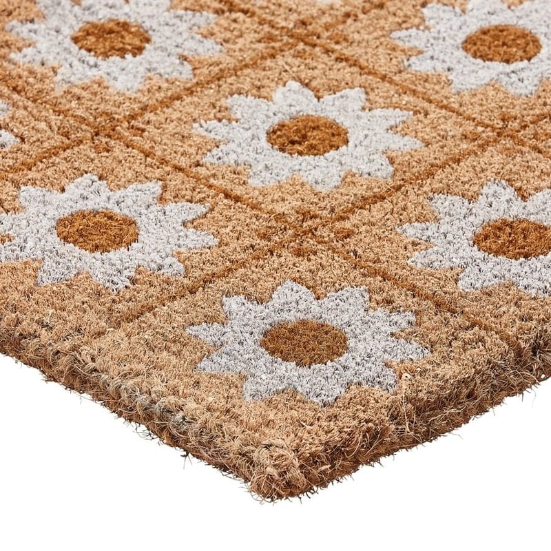 Coir Daisy Tile Door Mat