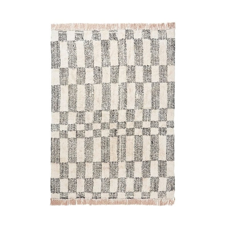 Flynn Black & Natural Check Rug