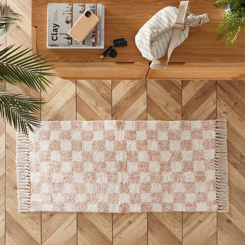 Hanover Caramel & Natural Check Rug Runner 