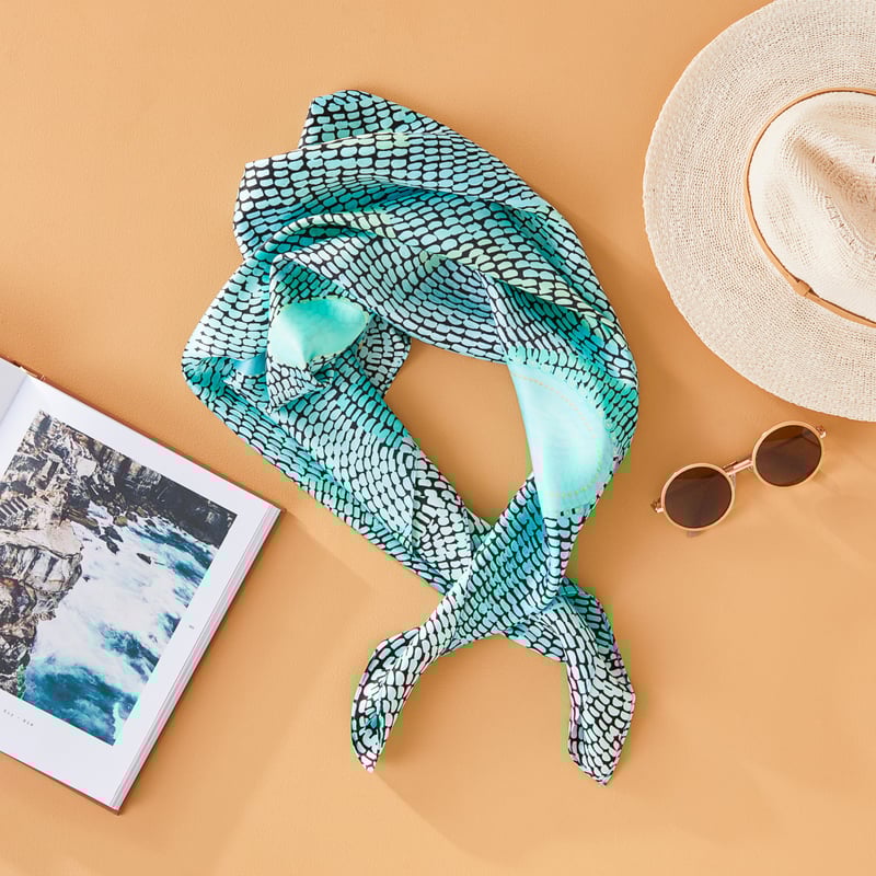Miimi + Jiinda Lowanna Aqua Silk Scarf