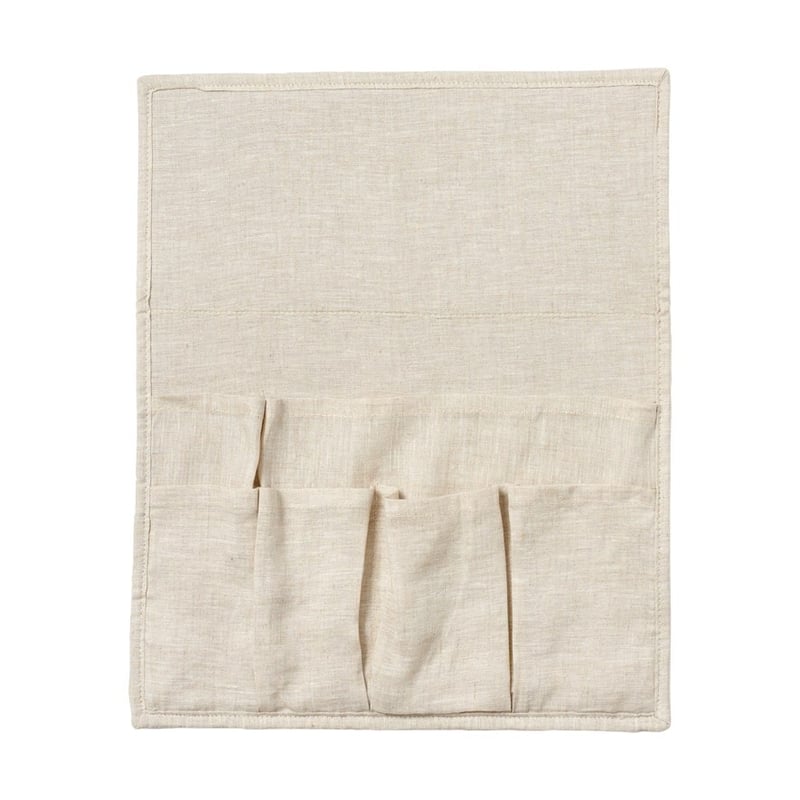 Vintage Washed Linen Bedside Organiser 