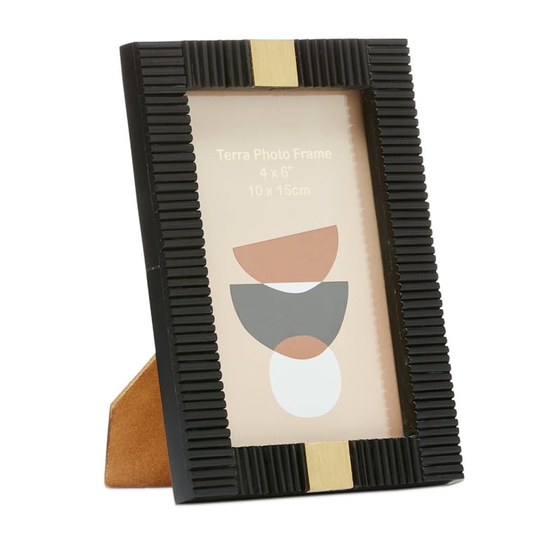 Terra Black & Gold Ripple Photo Frame