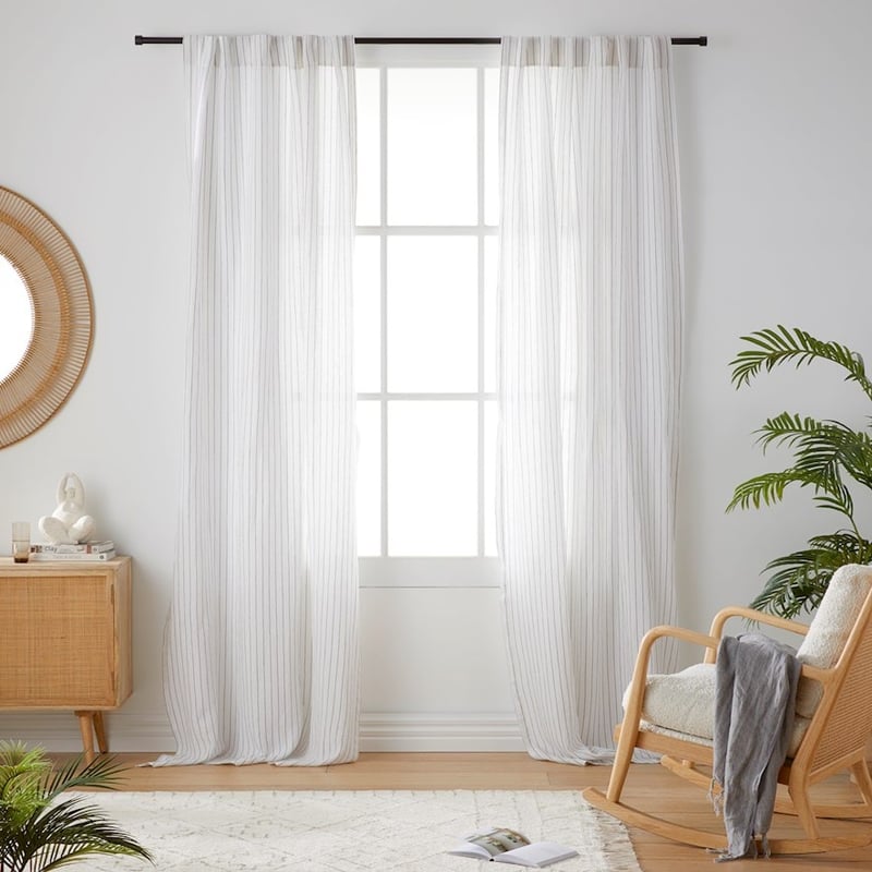 Vintage Washed Onyx Stripe Curtains Set of 2