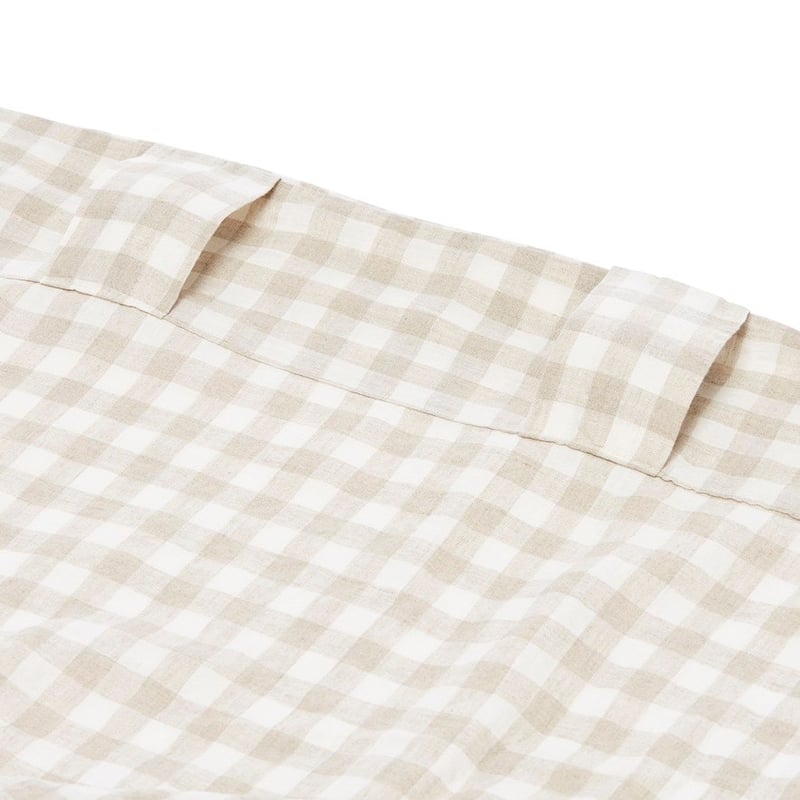  Vintage Washed Linen Check Curtains Set of 2