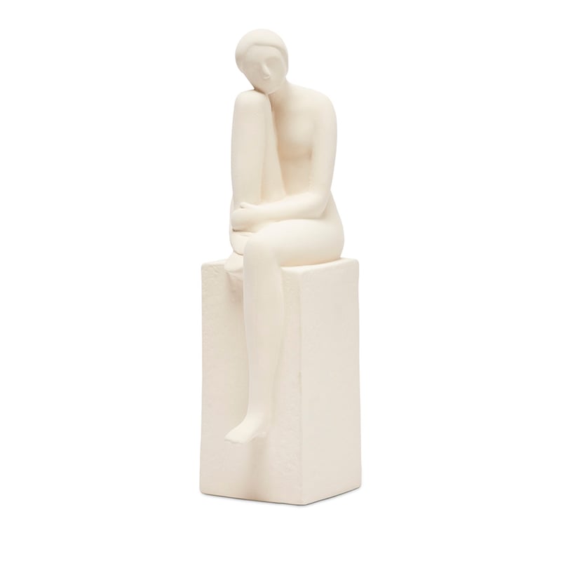 Modern Being White Thinking Statue