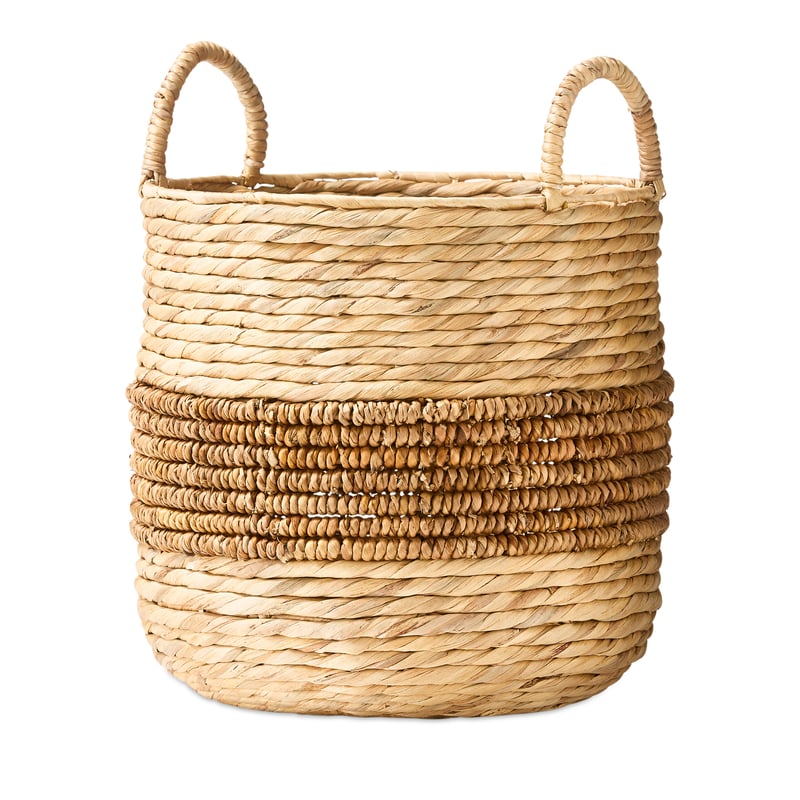 Beaded Stripe Natural Basket