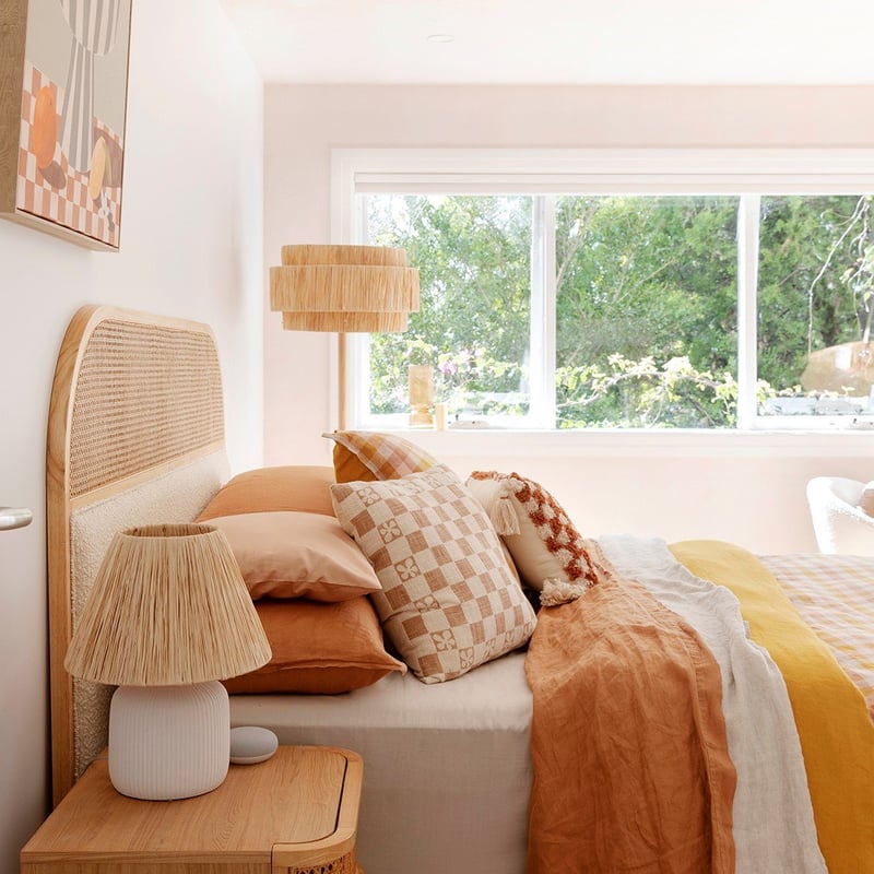 Vintage Washed Linen Caramel Sheet Set