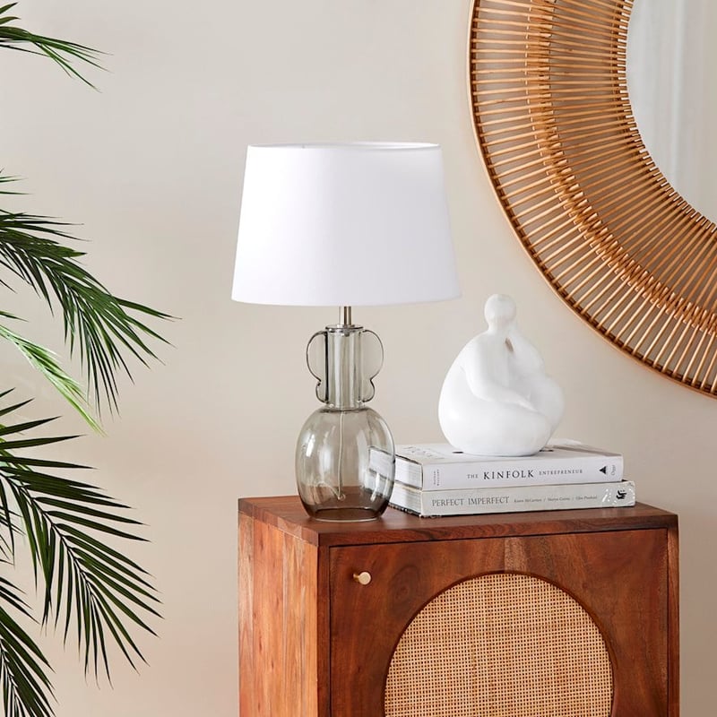 Willow Smoke Grey Glass Table Light