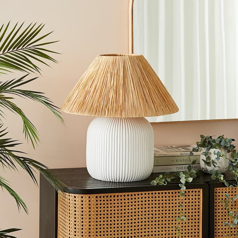 Mali White & Natural Large Table Light