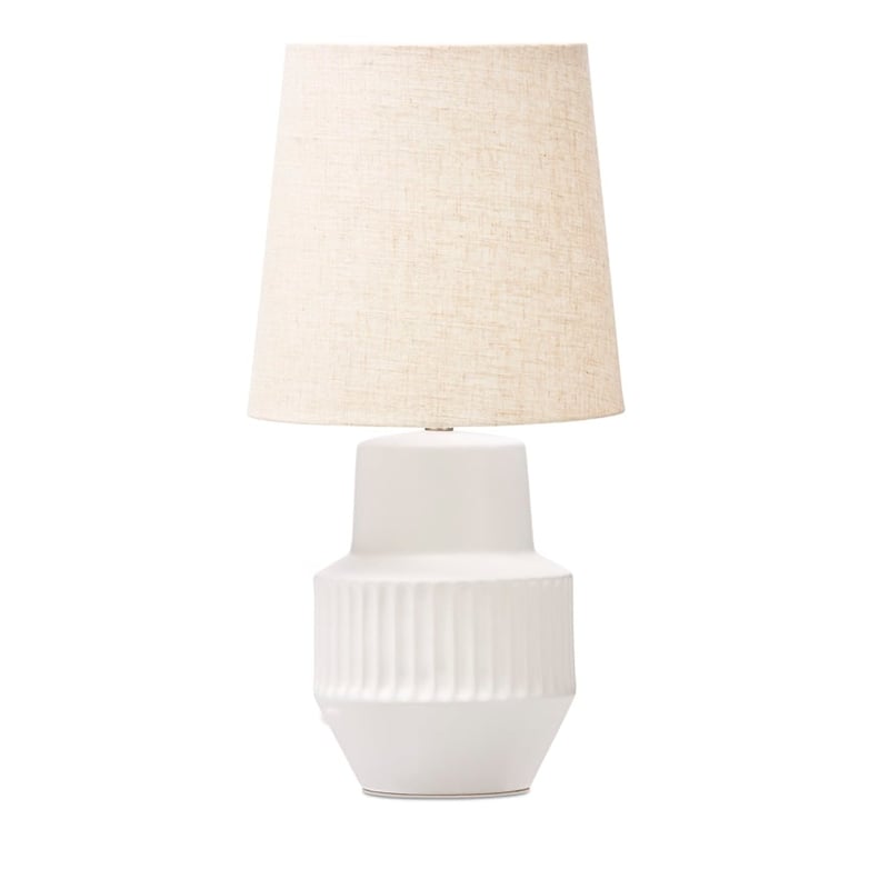 Perez White & Linen Table Light