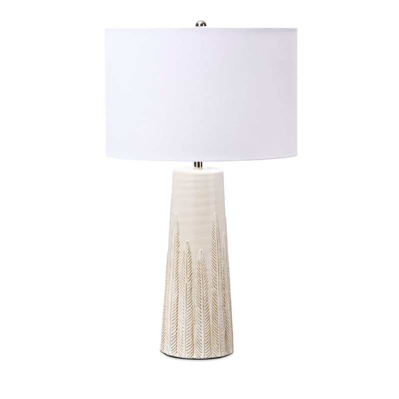 Fern Taupe & White Table Light