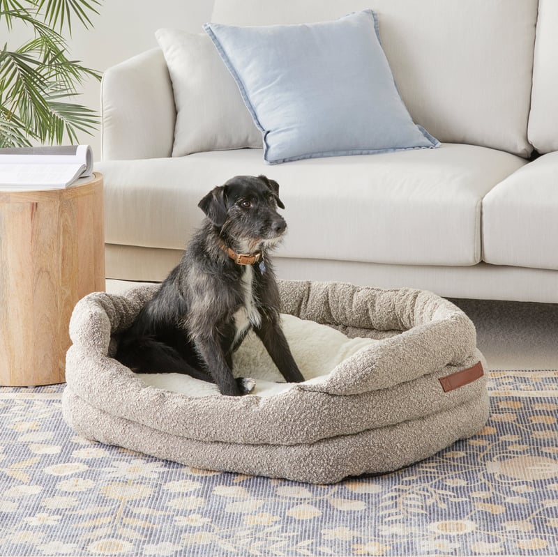 Ziggy Corduroy Dove Boucle Pet Bed