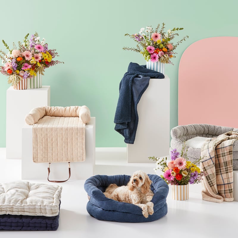 Ziggy Corduroy Navy Pet Bed