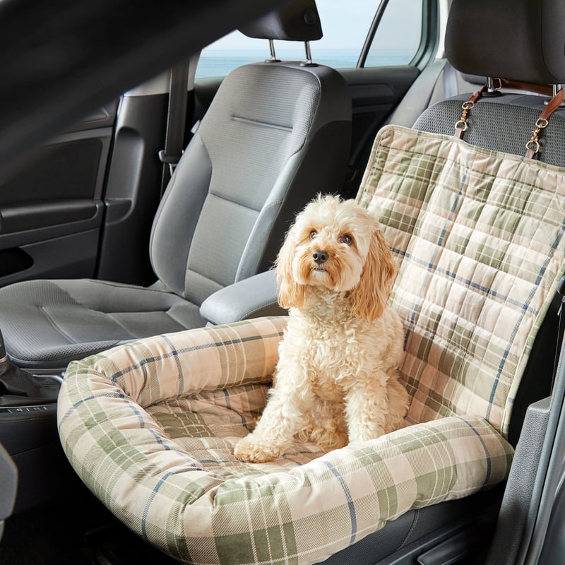 Maisy Biscuit & Forest Check Fold-Out Pet Bed