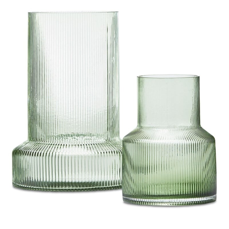 Cubist Green Glass Vase