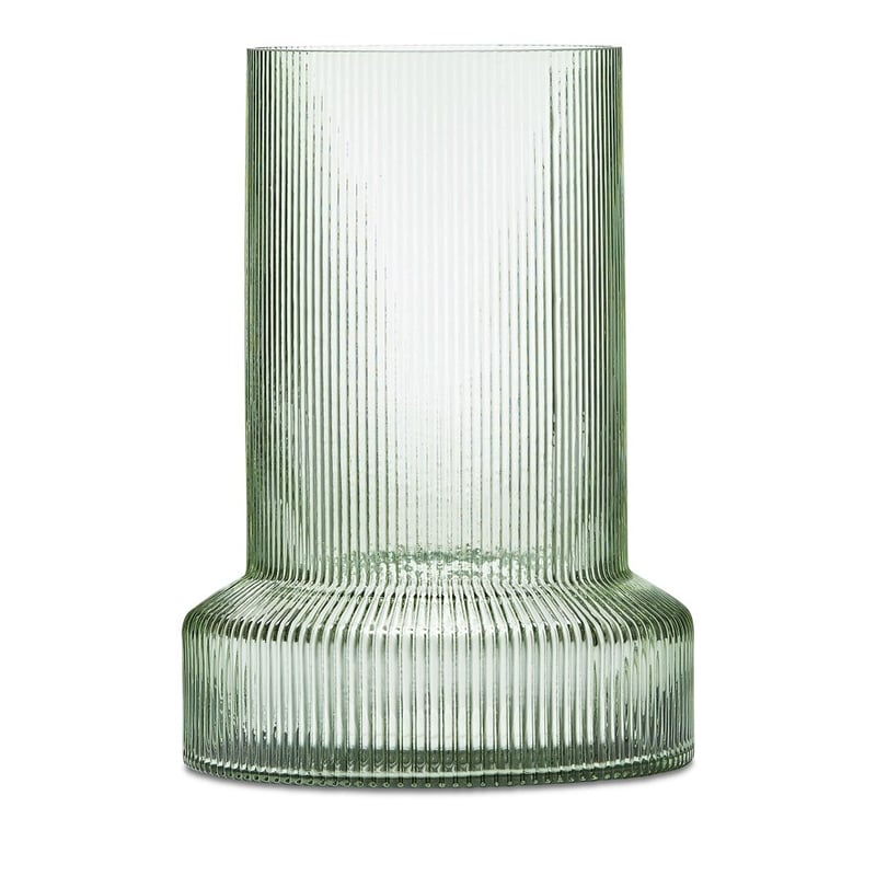 Cubist Green Glass Vase
